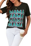 MAMA Letter Print Vintage Leopard Graphic T Shirt