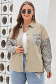 Plus Size Leopard Patchwork Shacket