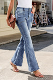 Exposed Seam Split Flare Jeans