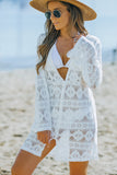 Button Down Lace Tunic Beach Dress