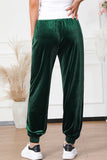 Solid Velvet Jogger Pants