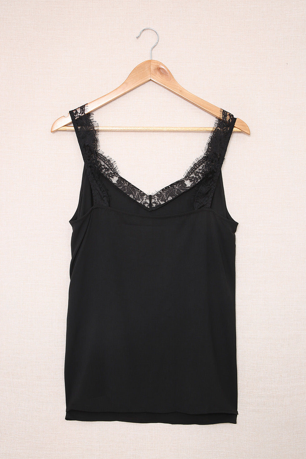 Solid Lace Splicing Tank Top