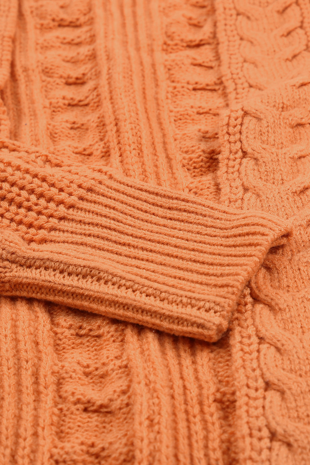 Cardigan orange ouvert sur le devant en grosse maille 