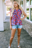 Floral Print Ruffle Tiered Short Sleeve Babydoll Top