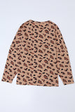 Pink Animal Print Stitching Loose Long Sleeve Top