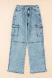 Jean large bleu ciel style cargo cool