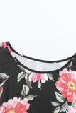 Plus Size Floral Print Twist Knot Top