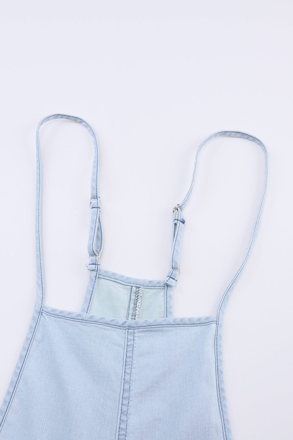 Chambray Pocketed Adjustable Straps Jumpsuit