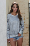 Gray Crew Neck Long Sleeve Sweatshirt