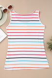 Button U Neck Tank Top