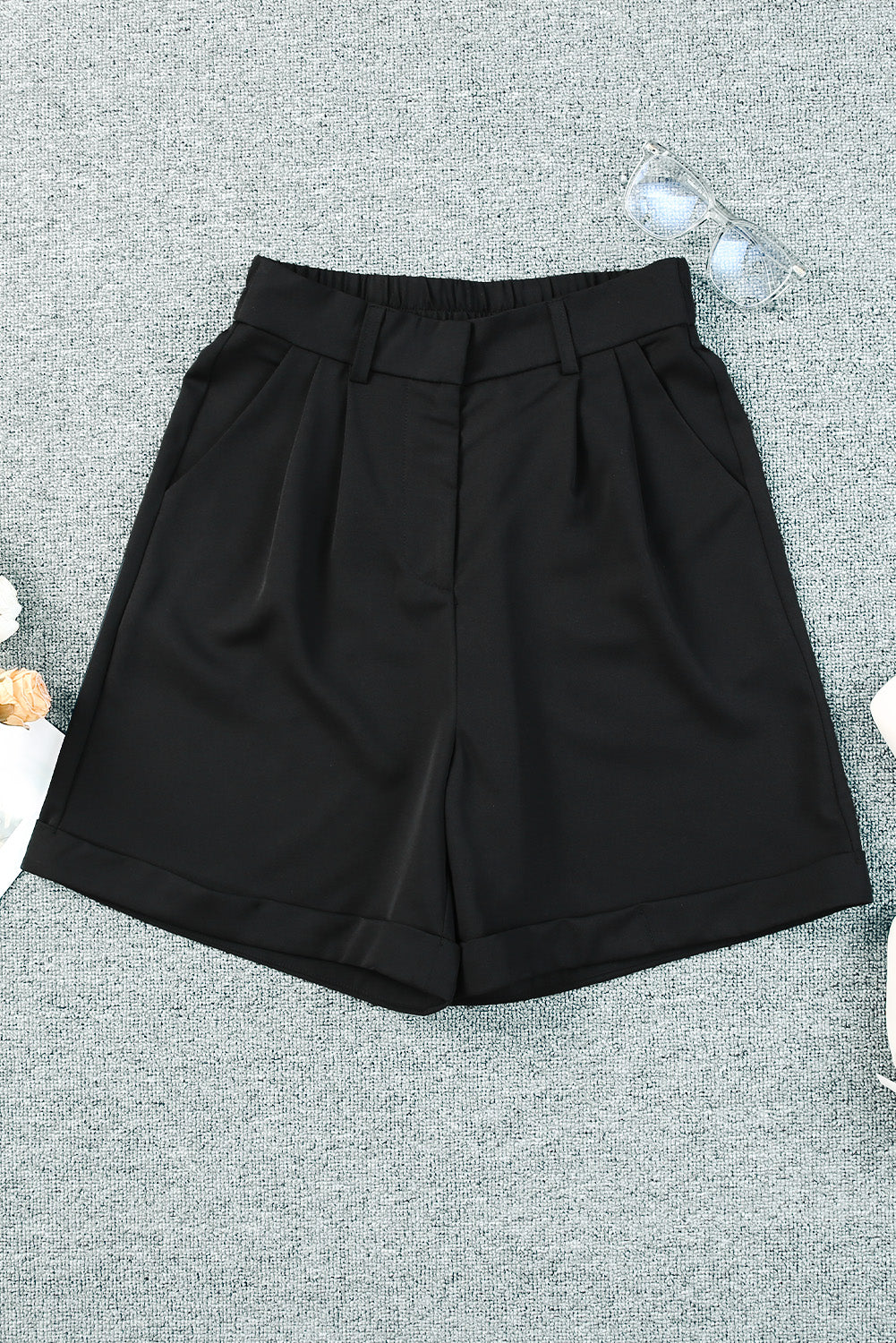 Casual Pocketed High Waist Bermuda Shorts