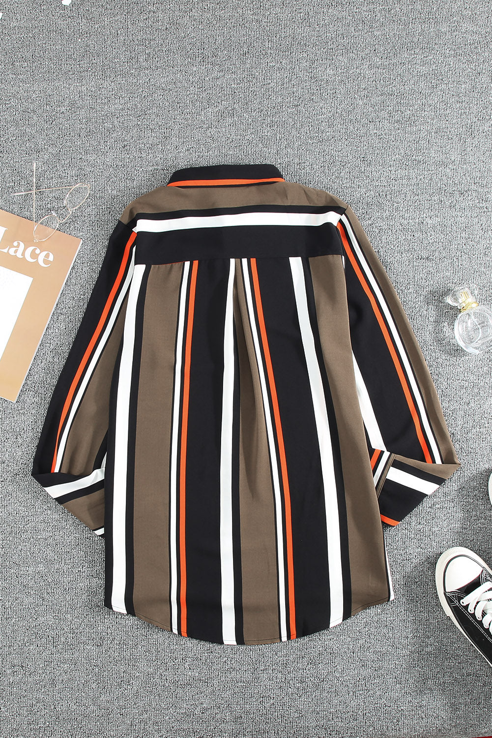 Brown Striped Modern Women Shirt