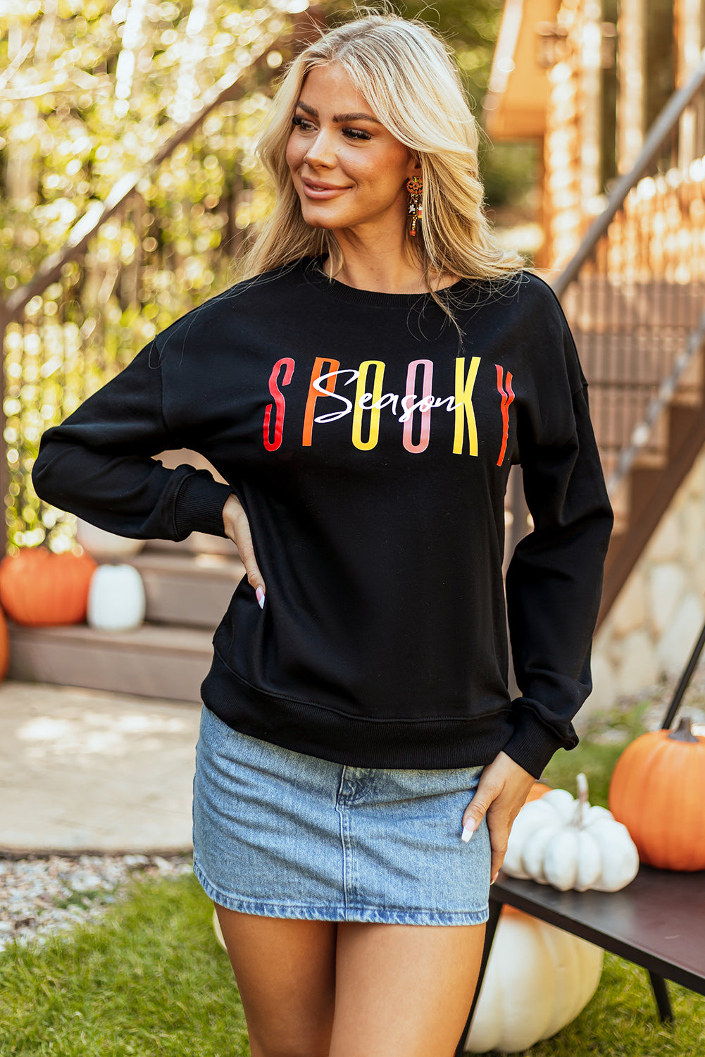 Spooky Season Halloween Fashion Graphic Sweatshirt