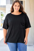 Splatter Allover Plus Size Pocketed T-shirt