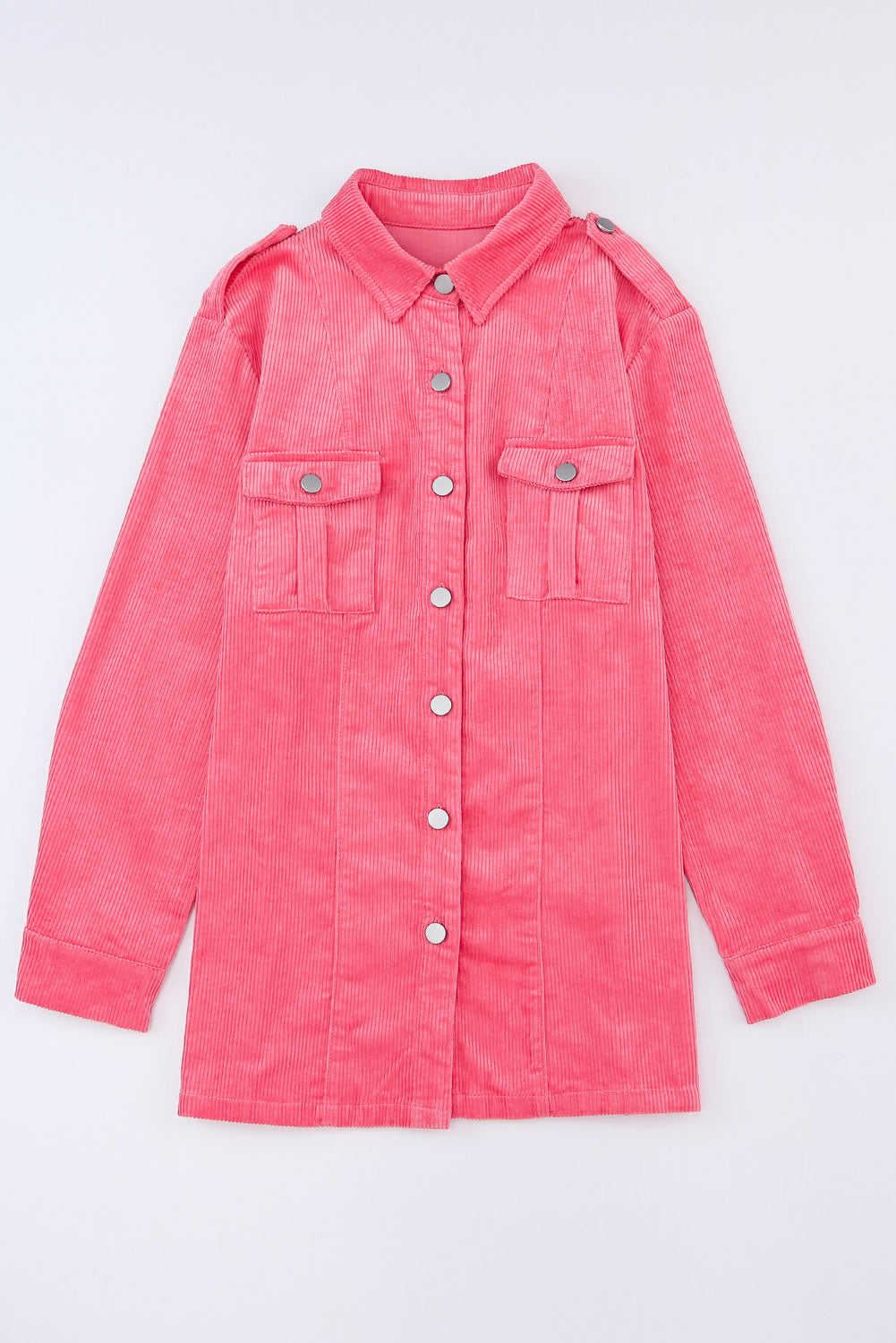 Buttoned Flap Pocket Corduroy Jacket