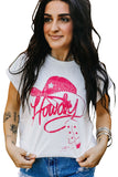 T-shirt graphique Howdy blanc en strass