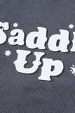 Sweat-shirt graphique gris Saddle Up à cordon 