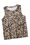 Leopard Print Crew Neck Tank Top