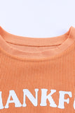 Sweat-shirt orange côtelé à imprimé fantôme Spooky Season