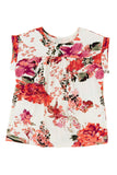 Floral Short Sleeve Round Neck Blouse