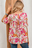 Purple Multicolor Flutter Floral Print Flowy Tank Top