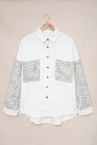 Leopard Patchwork Corduroy Buttoned Shirt Jacket