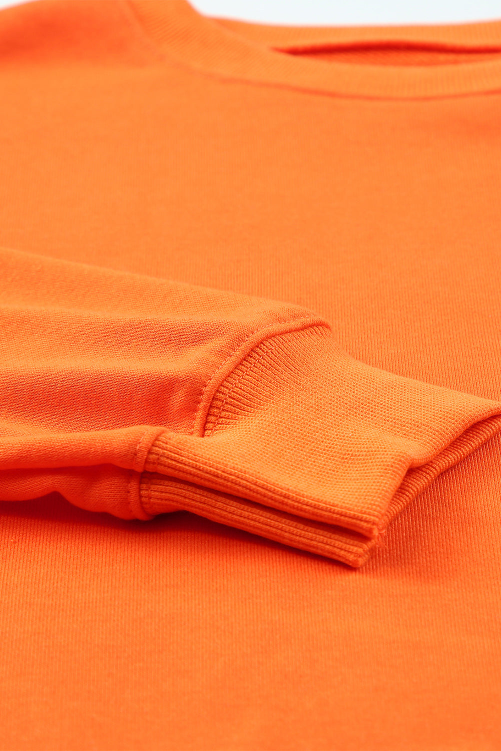 Sweat-shirt orange uni à col rond