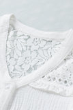 Chemise sans manches texturée au crochet en dentelle florale blanche