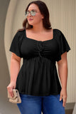 Plus Size Ruched Front Babydoll Top