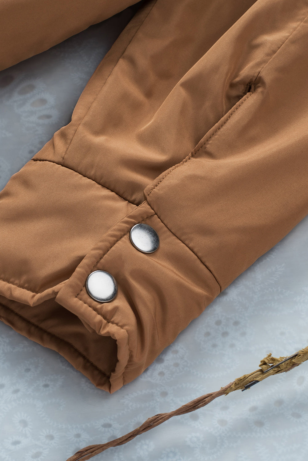 Button Down Padded Jacket with Pockets