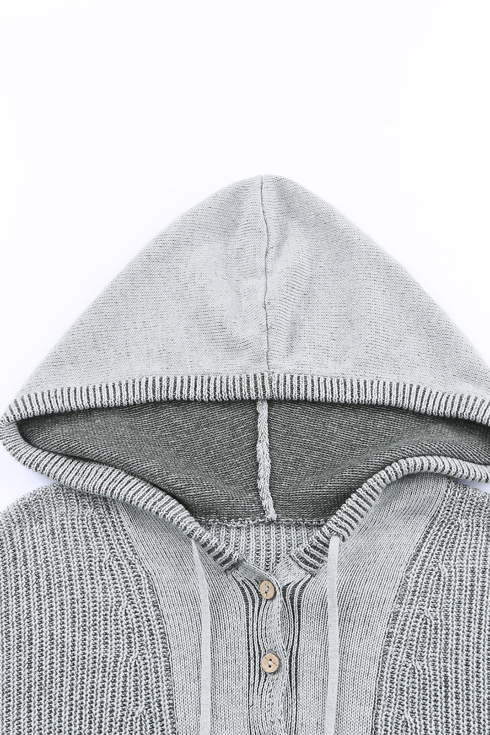 Henley V Neck Hooded Sweater