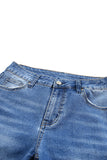 Acid Wash Roll-up Edge Bermuda Short Jeans