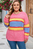 Plus Size Stripe Oversized Sweater