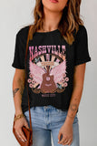 NASHVILLE Music City Graphic Print Short Sleeve Top