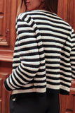 Contrast Striped Print Cardigan