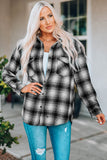 Buttons Pocketed Plaid Shacket