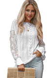 Crochet Lace Pointelle Knit Sweater