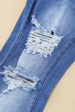 High Waist Distressed Flare Jeans