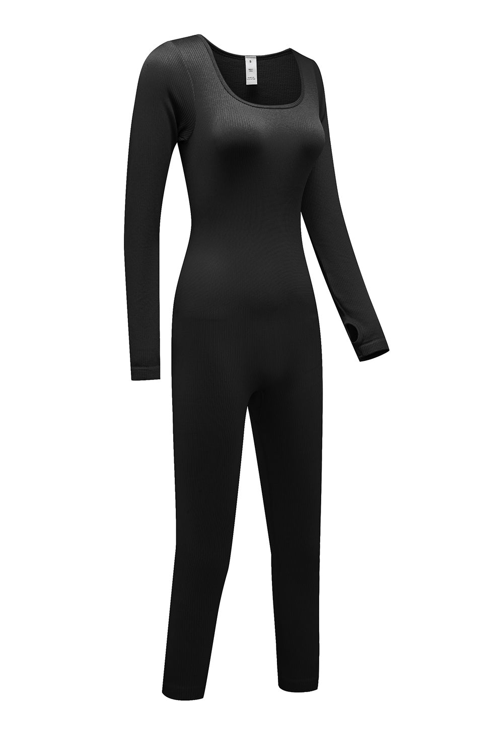 Scoop Neck Long Sleeve Seamless Yoga Jumpsuit