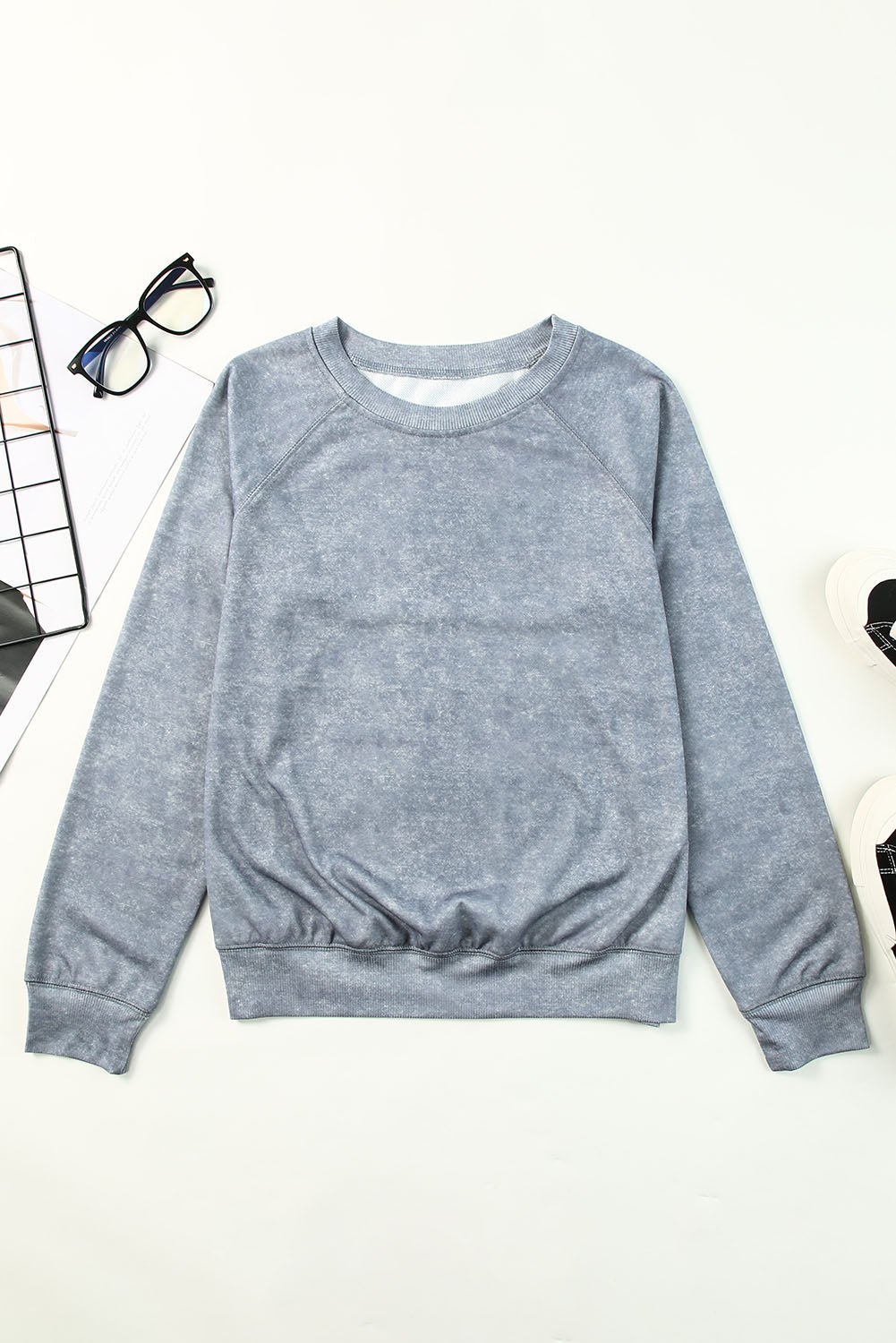 Gray Crew Neck Long Sleeve Sweatshirt