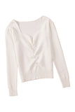 Ruched Sweetheart Neckline Rib Knit Sweater