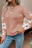 Jet Stream Flower Sleeve Drop Shoulder Sweater