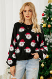 Gray Christmas Santa Claus Pullover Sweater