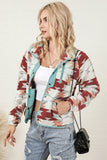 Red Geometric Aztec Pattern Plus Size Fleece Jacket