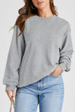 Navy Blue Plain Drop Shoulder Crewneck Pullover Sweatshirt