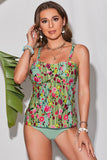 Sleeveless Floral Tankini Set