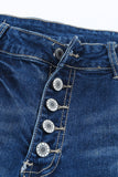 Medium Wash Button Fly Distressed Plus Size Jeans