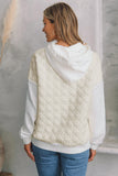 Light Grey Drop Shoulder Quilted Patchwork Kangaroo Pocket Hoodie