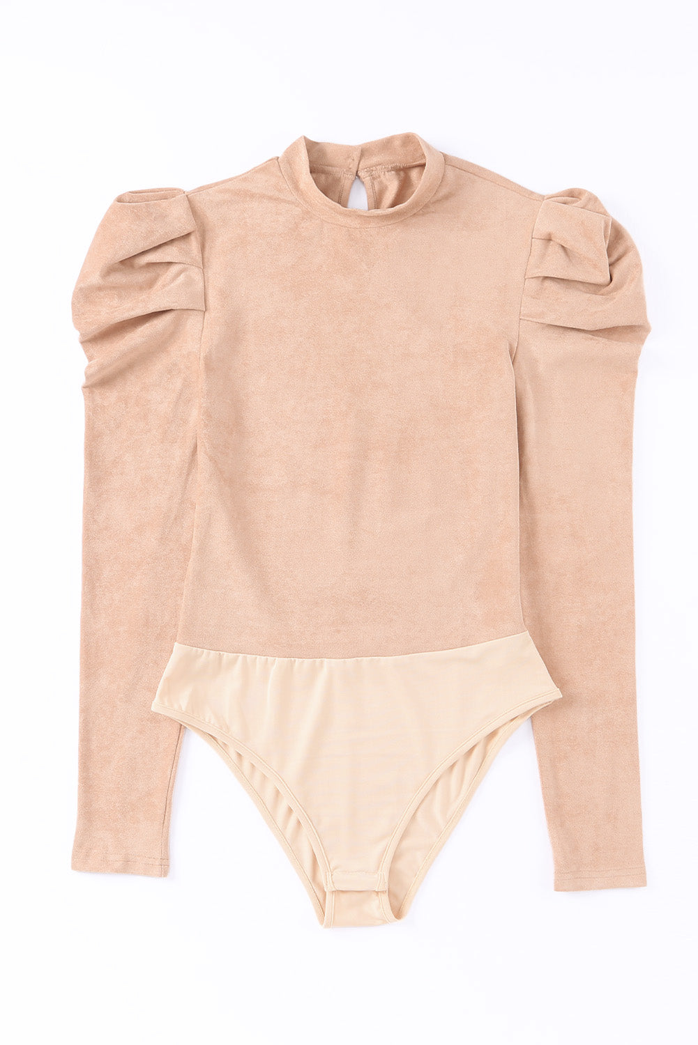 Puff Sleeve Suede Bodysuit