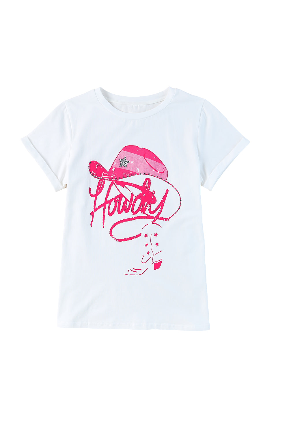 T-shirt graphique Howdy blanc en strass